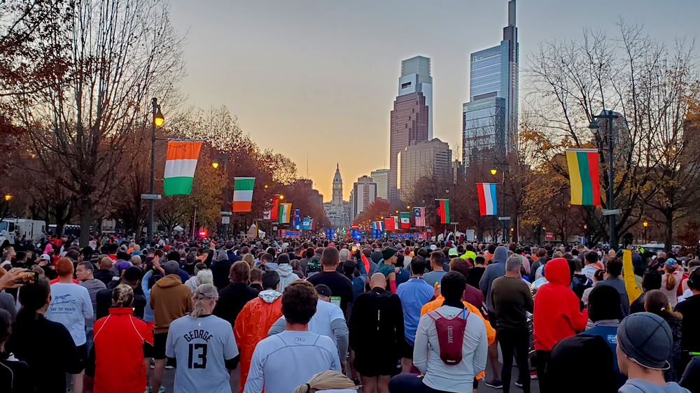 Start of the philly marathon 2023
