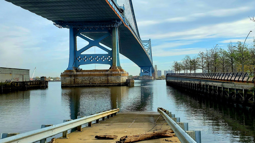 Under the ben franklin bridge