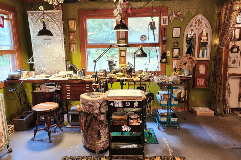 The studio of Jen Parrish-Hill, Worthington, Massachusetts
