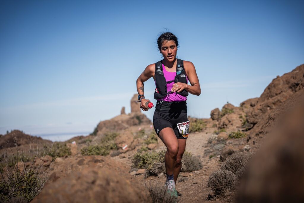 Jennifer Lichter running for the win at the 2024 Transgrancanaria Marathon. Photo: By Meghan Hicks 