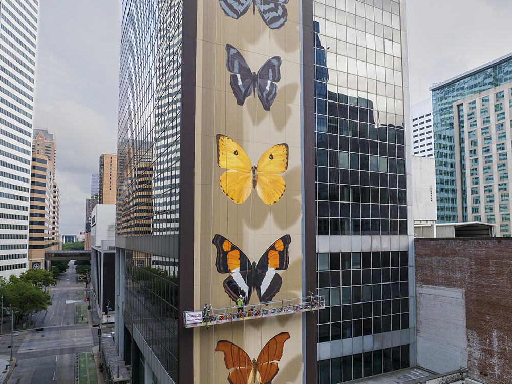 "The Houston Collection" by Mantra. Location : Houston, Texas. United States.233-foot/71 meter tall mural 