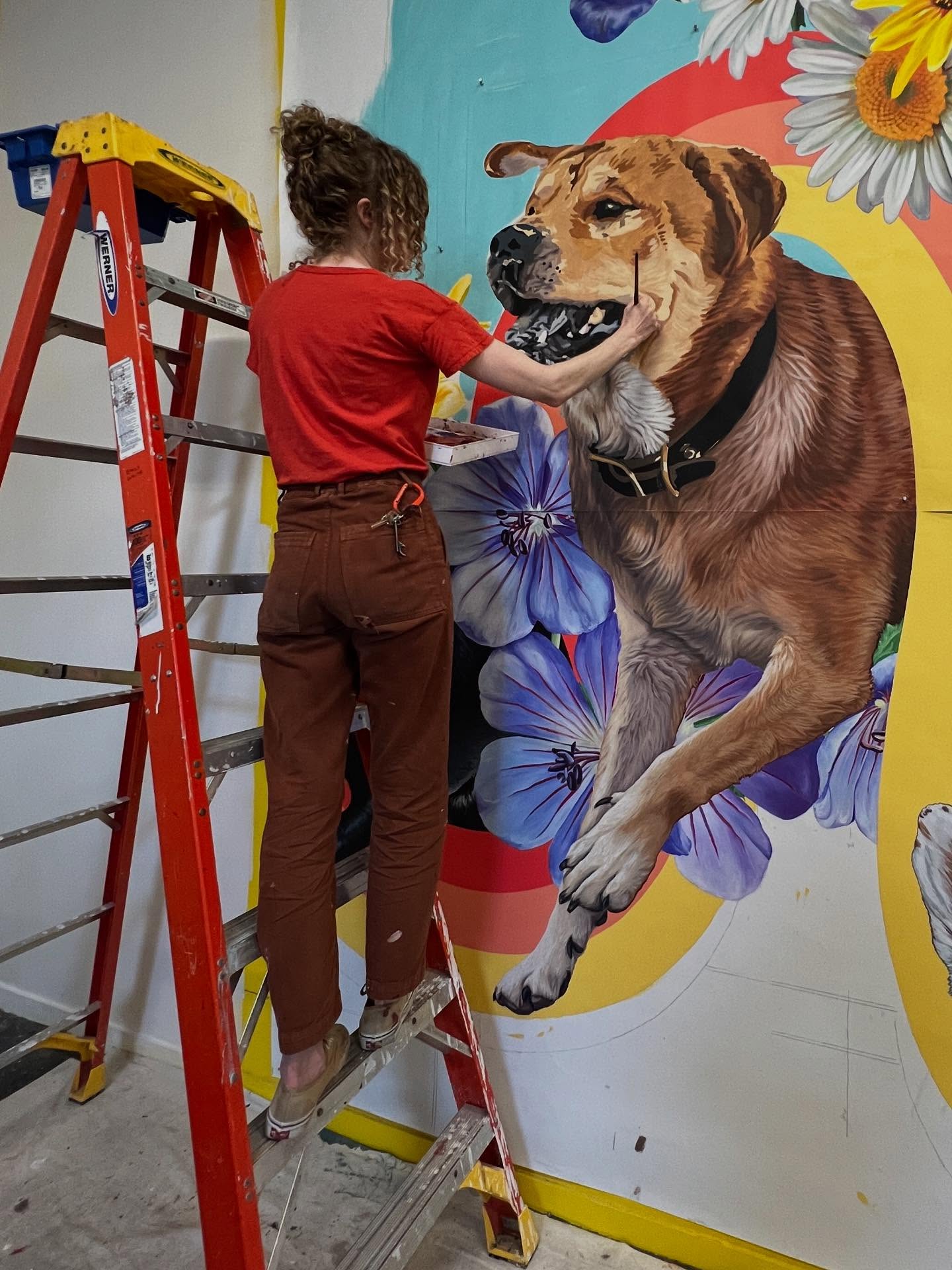 Can I Paint That Dog? mural by Emily White - https://www.instagram.com/gggreatwhite/