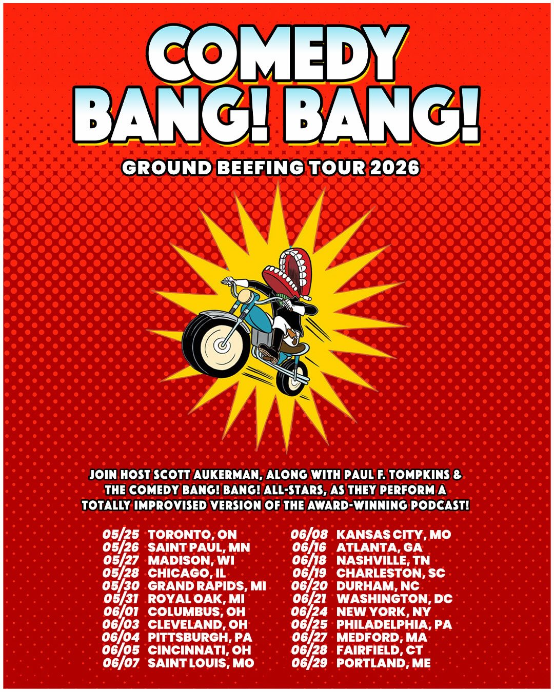 comedy bang! Bang! GROUND BEEFING TOUR 2026