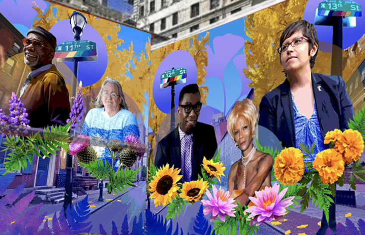 Mural mockup of "In Pride, In Power, In Memory" by Santiago Galeas, 2026.
